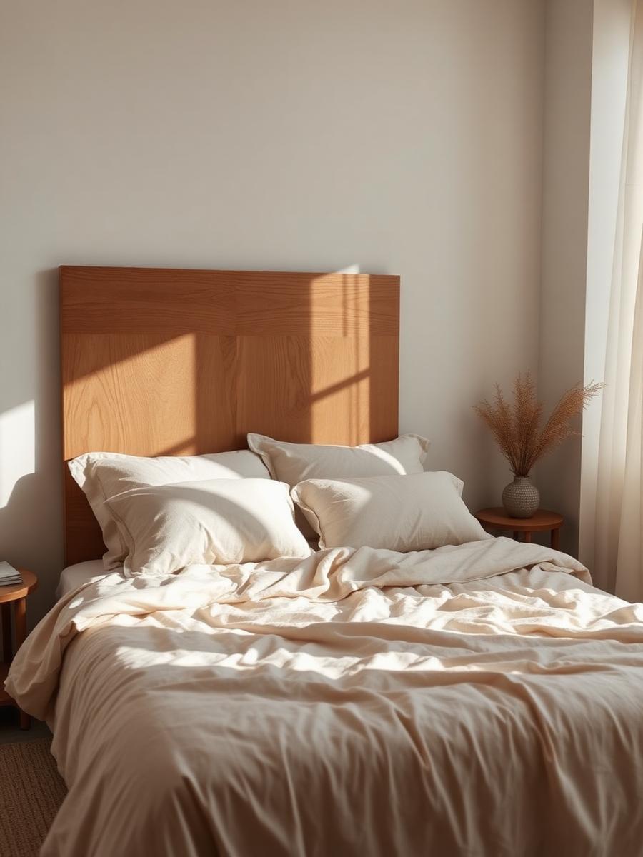 Quarto minimal com roupa de cama de linho